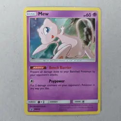 Mew SM215 Promo Holo Rare Collectible 2019 Pokemon Card *SWIRL - Image 1
