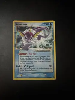 Vaporeon Gold Star 102/108 Power Keepers Ultra Rare Holo Card UNGRADED - Image 2