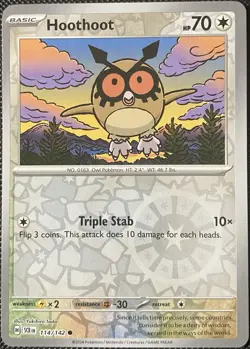 Hoothoot 114/142 Sv07: Stellar Crown Reverse Holo - Pokemon Card - Image 1