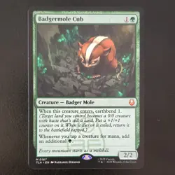 Wizards Magic: The Gathering Badgermole Cub Creature TLA Green M - Image 1