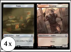 MTG - 4 x Food (0012) / Soldier (Haste) (0010) Token - Playset 4x x4 - Fallout - Image 1