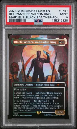 MTG Secret Lair Black Panther Wakandan King 1747 Rainbow Foil PSA 9 Mint Marvel - Image 1