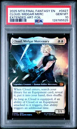2025 MTG FINAL FANTASY EXTENDED ART-FOIL #0427 CLOUD, MIDGAR MERCENARY PSA 10 - Image 1