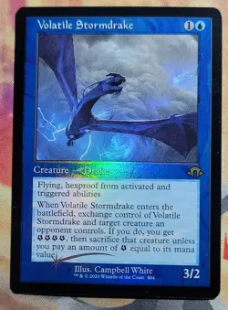 Volatile Stormdrake (Retro Frame) (Foil) MTG Modern Horizons 3 (MH3) (NM) - Image 1