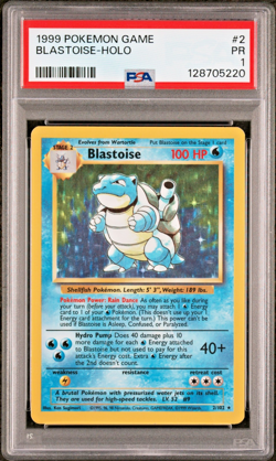 PSA 1 PR 1999 Base Set Blastoise 2/102 Holo Foil Pokemon WOTC Unlimited Rare - Image 1