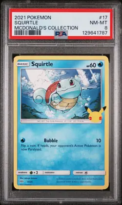 2021 POKEMON MCDONALD'S COLL #17 SQUIRTLE PSA 8 - Image 1