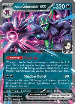Pokemon TCG Marnie's Grimmsnarl ex 136/182 Ultra Rare Destined Rivals NM/M - Image 1