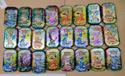 Pokemon 24 EMPTY Prismatic Evolution Eevee Eeveelutions TCG Mini Tin Bundle Lot - Image 2