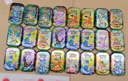 Pokemon 24 EMPTY Prismatic Evolution Eevee Eeveelutions TCG Mini Tin Bundle Lot - Image 4