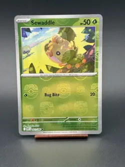 Pokemon Sewaddle 001/086 SV11W Master Ball Reverse Holo White Flare - Image 1