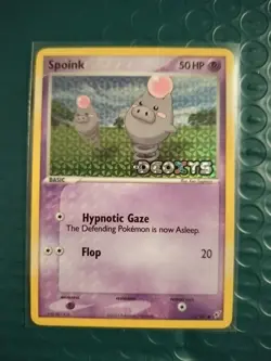 Spoink 76/107 Deoxys Reverse Holo Pokemon TCG - Image 1