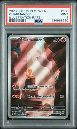 PSA 9 MINT Charmander 168/165 Sv: Scarlet & Violet 151 Holo Pokemon 2023 - Image 1
