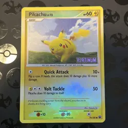 Pokemon Pikachu TCG Reverse Holo Rare Stamped Platinum 70/100 MP - Image 1