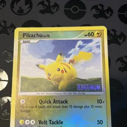 Pokemon Pikachu TCG Reverse Holo Rare Stamped Platinum 70/100 MP - Image 2