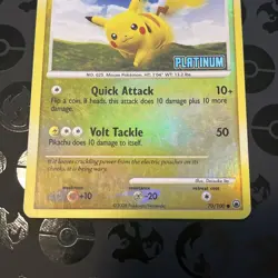 Pokemon Pikachu TCG Reverse Holo Rare Stamped Platinum 70/100 MP - Image 3