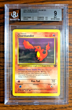 Charmander Common #50 - BGS MINT 9 - 2000 Team Rocket Unlimited - Pokemon TCG - Image 1