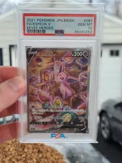 PSA 10 Espeon V #081 Pokemon SWSH Eevee Heroes Japanese 2021 - Image 1