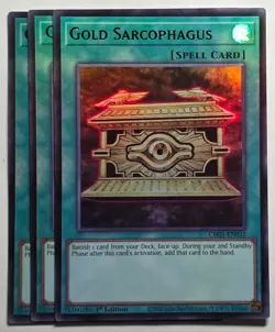 Yugioh x3 Gold Sarcophagus CH01-EN032 Ultra Rare 1st Edition - Image 1