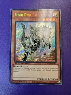 Fossil Dyna Pachycephalo Secret Rare 1st Ed SGX4-END02 LP Yugioh - Image 1