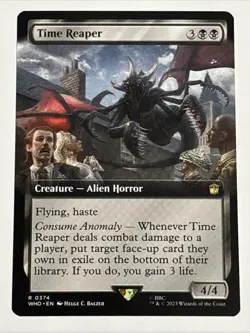 Time Reaper Extended Art NM Doctor Who MTG Magic the Gathering Black Eng Card - Image 1