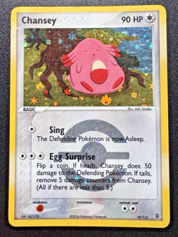 Chansey 19/112 EX FireRed & LeafGreen Pokemon Card Reverse Holo Foil Rare MP - Image 1