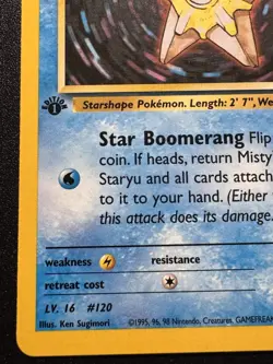 1st Edition Misty's Staryu 92/132 Gym Challenge Pokemon Card Rare Near Mint - Image 5