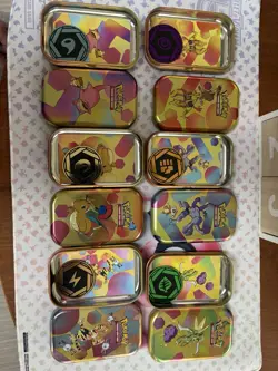 Pokemon 151 TCG Display EMPTY Mini Tins With Coins And Art Card Complete Set - Image 3