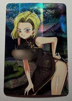 SEXY HEROINE WAIFU Android 18 DRAGON BALL Z ACG PRISMATIC HOLOFOIL CARD NM - Image 1