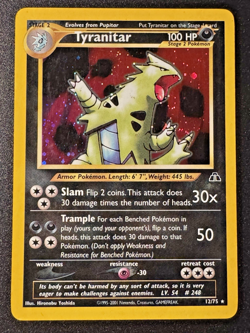 Tyranitar 12/75 Neo Discovery Pokemon Card Holo Foil Rare MP - Image 1