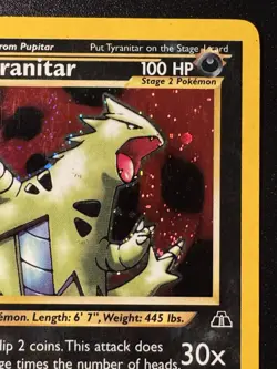 Tyranitar 12/75 Neo Discovery Pokemon Card Holo Foil Rare MP - Image 4
