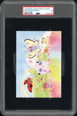 Jigglypuff Meowth Pokemon Card Southern Islands Postcard Japanese Nintendo PSA 5 - Image 1