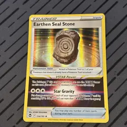 Earthen Seal Stone 154/195 Silver Tempest Holo Rare Pokemon Card NM - Image 1