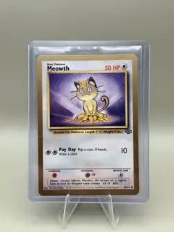 GOLD Border Meowth 56/64 Jungle Unlimited Pokemon TCG Card Vintage WOTC - Image 1