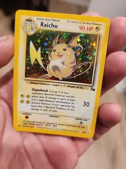 Pokemon TCG Raichu Holo 90 HP Base Set 14/102 Card - Image 1