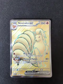 Ninetales Ex 186/165 Full Art 151 Rare Holo Shiny Pokemon Card - Near Mint - Image 1