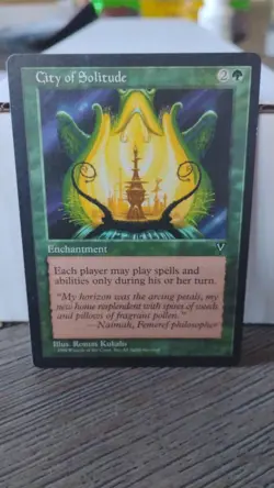 CITY OF SOLITUDE Magic the Gathering MTG Enchantment 1996 Trading Card TCG - Image 1