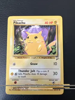 Pokemon Pikachu TCG Base Set 2 Unlimited Common Card 87/130 - Image 1
