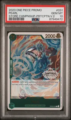 Pearl Store Championship OP03-031 One Piece Card Game PSA 10 GEM - Image 1