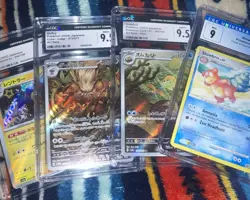 Pokemon CGC Slab 4 Card Lot 9-9.5 - Shiny Luxray, Slowbro, Shiftry, Omanyte 151 - Image 1