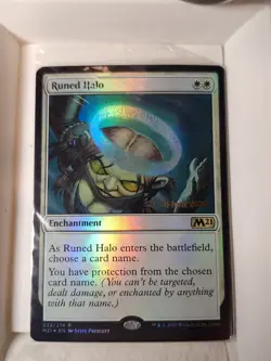 Runed Halo - SEALED FOIL - Prerelease Promo M21 - Magic the Gathering MTG Nice! - Image 1