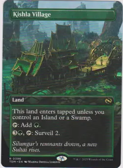 KISHLA VILLAGE X1 RARE FULL ART MTG MAGIC N-MINT TARKIR ; DRAGONSTORM KI LAND - Image 1