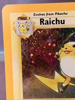 Pokemon TCG Raichu Base Set 2 Unlimited Holo Rare 16/130 VTG WOTC 1999 NM Swirl - Image 2