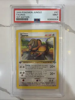 1999 POKEMON WOTC JUNGLE 1ST EDITION TAUROS #47 PSA 9 - Image 1