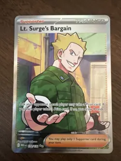 Pokemon Trainer Lt. Surge's Bargain 170/132 Me01: Mega Evolution Ultra Rare Holo - Image 1
