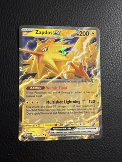 2023 Pokemon Scarlet & Violet 145/165 Zapdos EX Double Rare Holo LP - Image 1