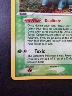 2005 POKEMON DITTO EX DELTA SPECIES 36/113 DITTO REV. HOLO STAMPED TCG - Image 4
