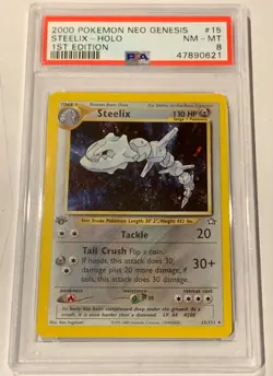 2000 POKEMON NEO GENESIS 1ST EDITION STEELIX #15 PSA 8 NM/MINT-FRESHLY GRADED! - Image 1