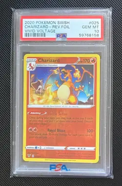 Pokemon Charizard Vivid Voltage Reverse Foil PSA 10 - Image 1