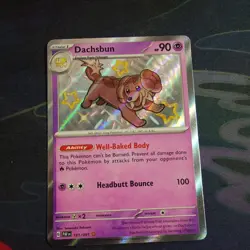 Pokemon TCG Dachsbun Scarlet & Violet Paldean Fates Card 161/091 Baby Shiny - Image 1