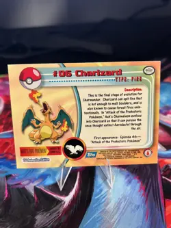 Topps Pokemon Charizard #06 TV Animation Edition Non Foil Card - Blue Logo - LP - Image 3
